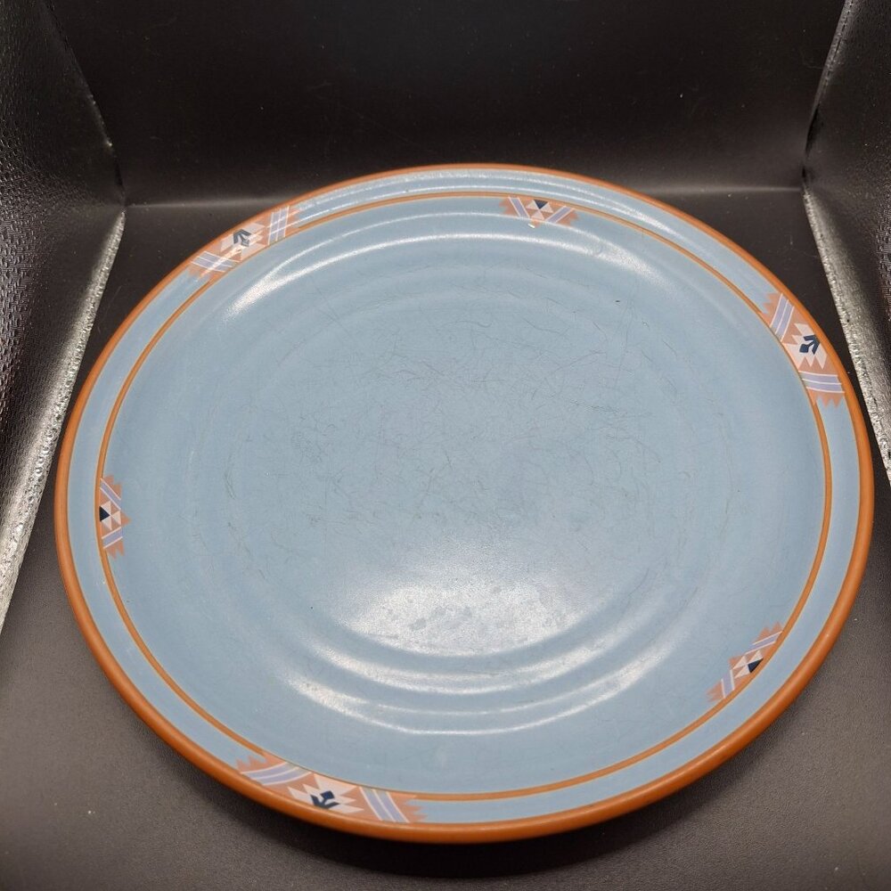 Noritake Stoneware Blue Adobe Plate 10" Oven/Microwave Safe Japan Vintage